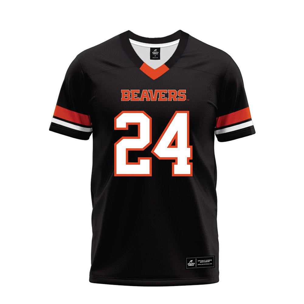 Oregon State - NCAA Football : Tyjai Hopper - Black Premium Football Jersey-0