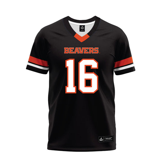 Oregon State - NCAA Football : Logan Knapp - Black Premium Football Jersey-0