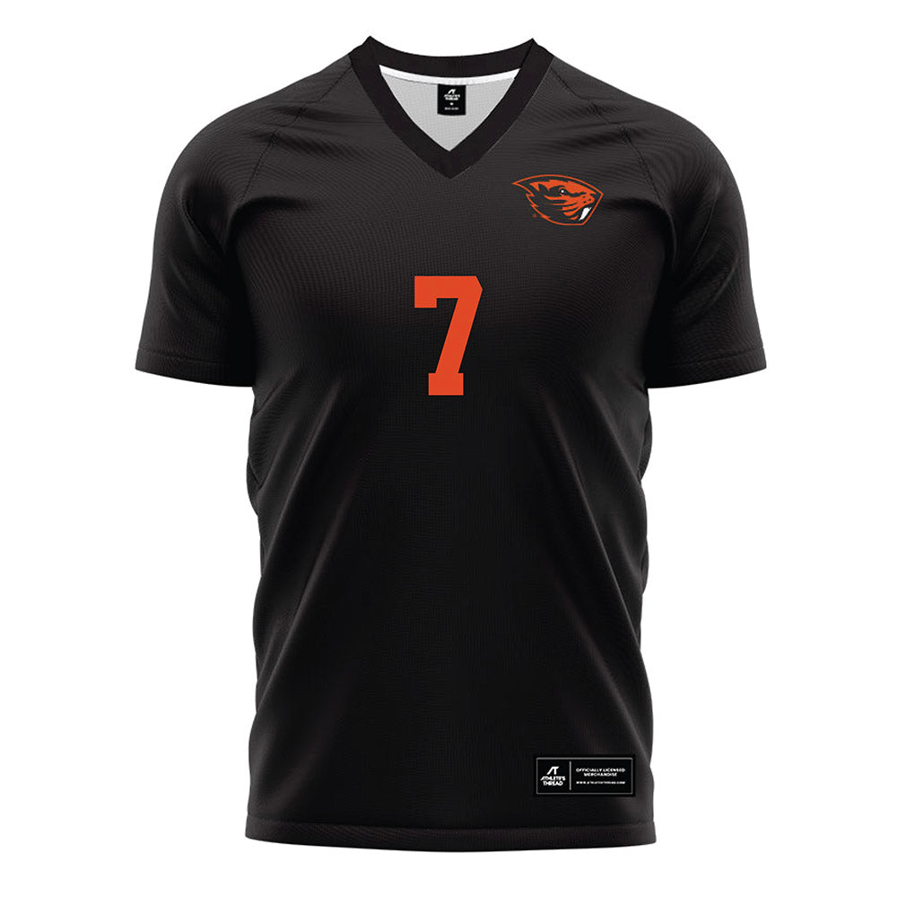 Oregon State - NCAA Men's Soccer : Max Eisenberg - Black Soccer Jersey-0