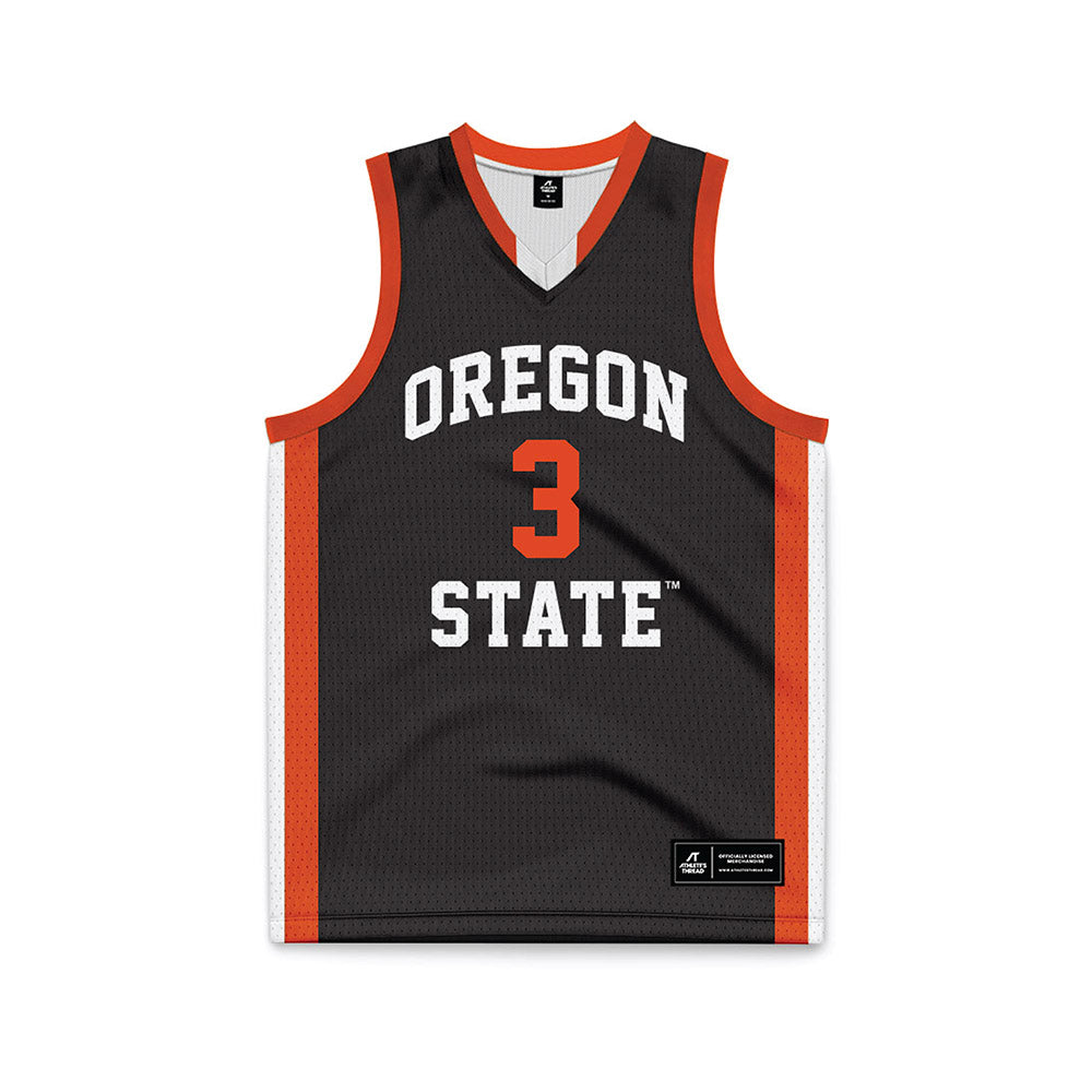 Oregon State - NCAA Women's Basketball : Jenna Villa - Black Basketball Jersey-0