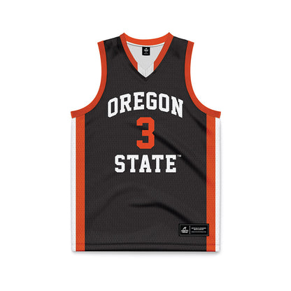 Oregon State - NCAA Women's Basketball : Jenna Villa - Black Basketball Jersey-0