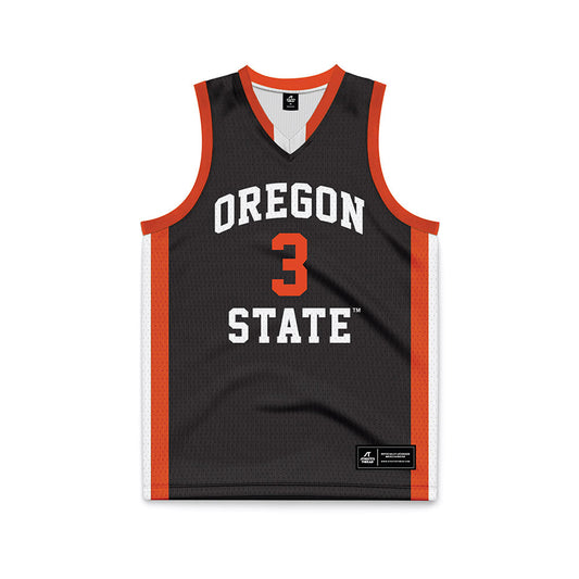 Oregon State - NCAA Women's Basketball : Jenna Villa - Black Basketball Jersey-0