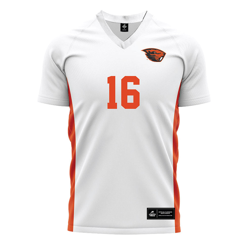 Oregon State - NCAA Women's Soccer : Nathalie Mejia - White Soccer Jersey-0