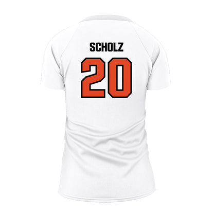 Oregon State - NCAA Women's Volleyball : Nathalie Scholz - White Volleyball Jersey-1