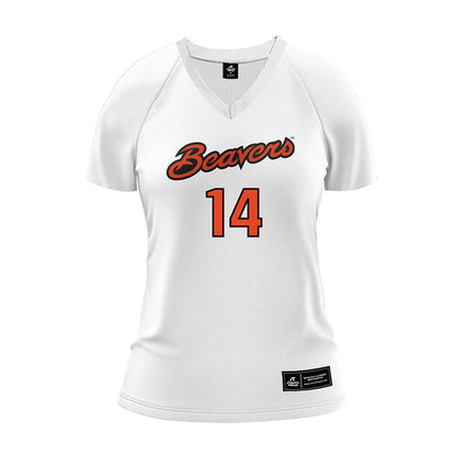 Oregon State - NCAA Women's Volleyball : Jackie Matias - White Volleyball Jersey-0