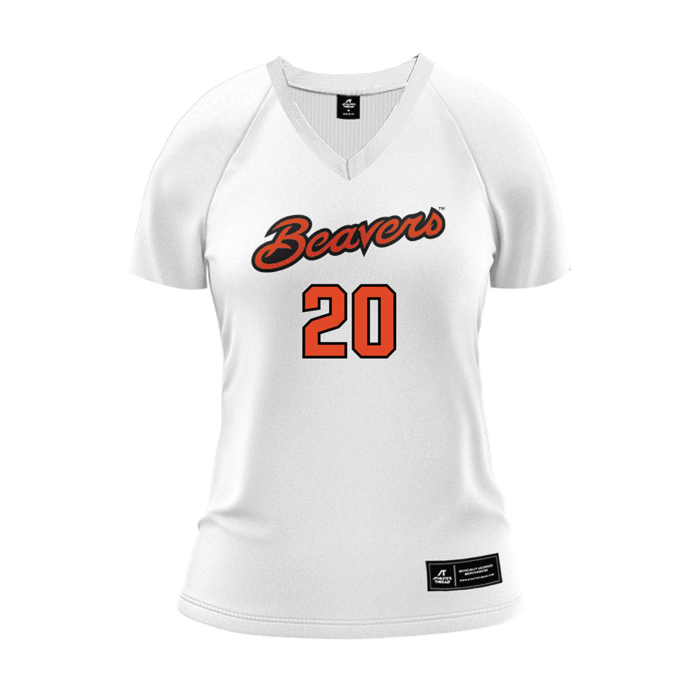 Oregon State - NCAA Women's Volleyball : Nathalie Scholz - White Volleyball Jersey-0