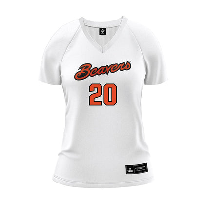 Oregon State - NCAA Women's Volleyball : Nathalie Scholz - White Volleyball Jersey-0