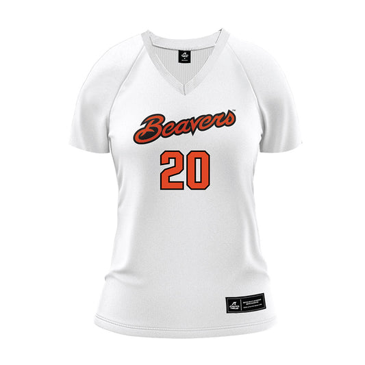 Oregon State - NCAA Women's Volleyball : Nathalie Scholz - White Volleyball Jersey-0