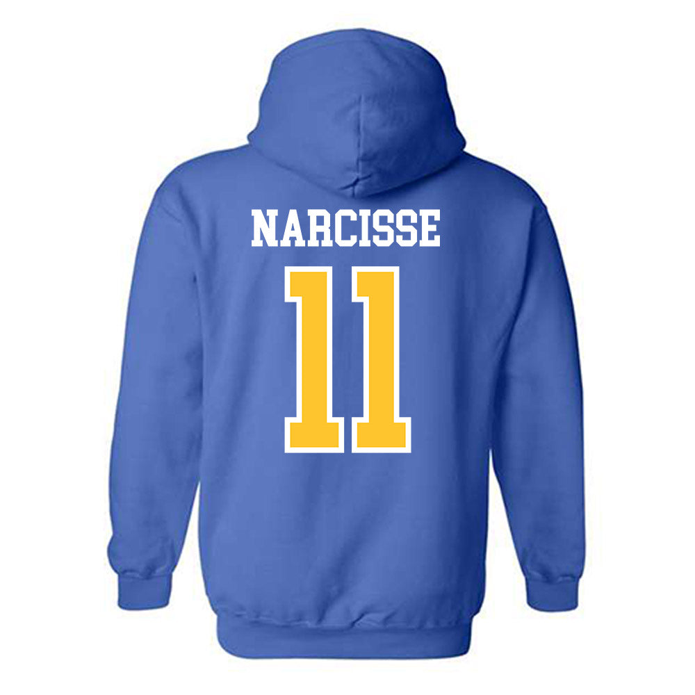 New Haven - NCAA Men's Basketball : Nate Narcisse - Classic Shersey Hooded Sweatshirt-1