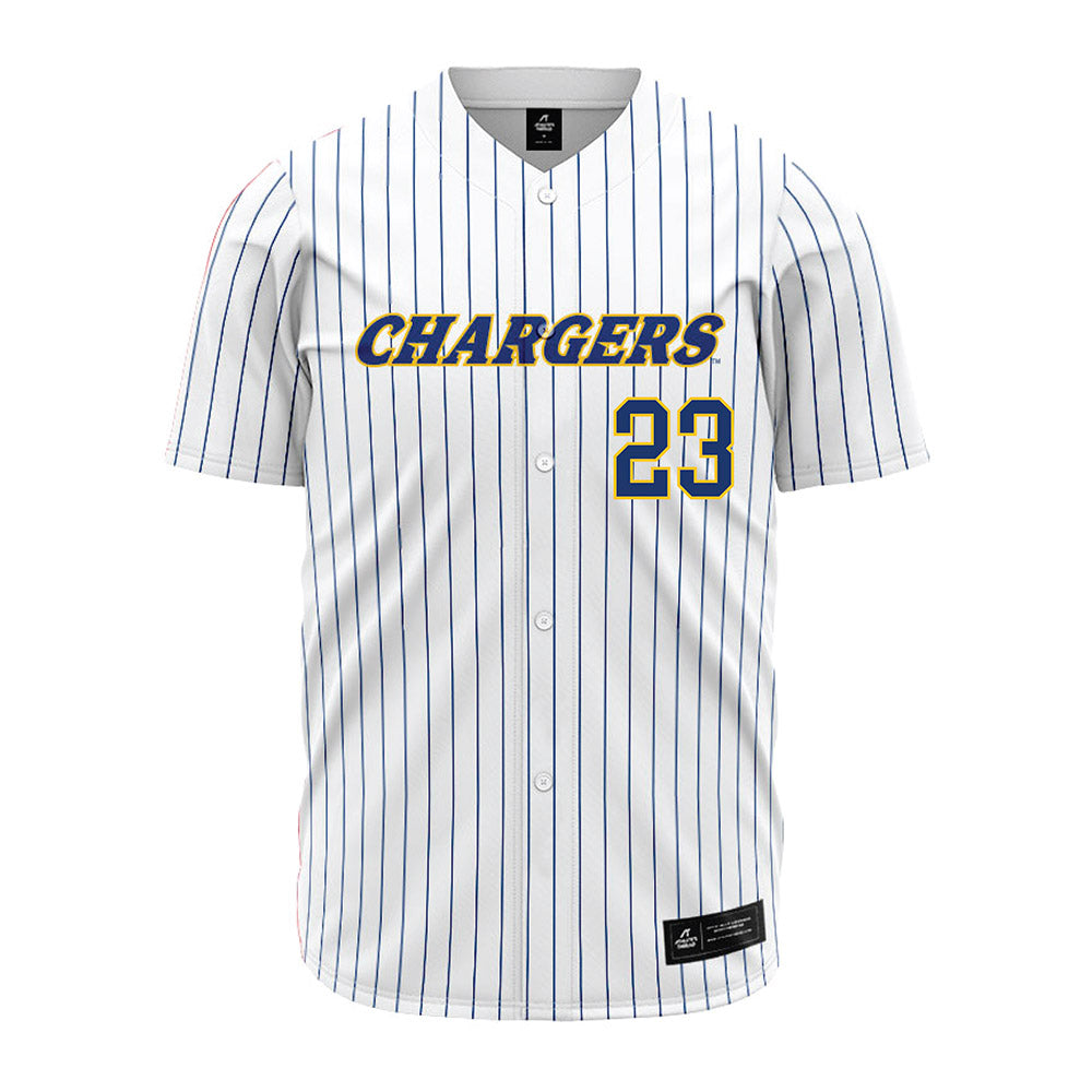 New Haven - NCAA Baseball : Robert Herzman - Pinstripe Jersey-0