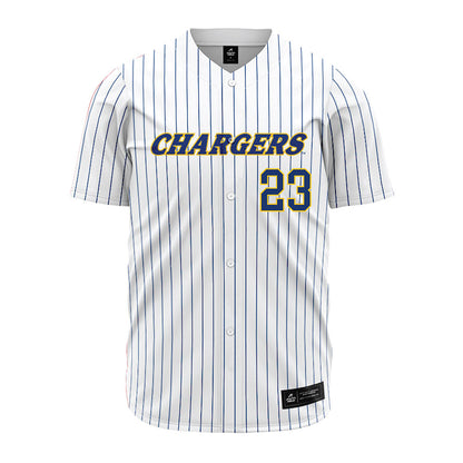 New Haven - NCAA Baseball : Robert Herzman - Pinstripe Jersey-0