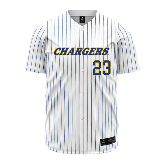 New Haven - NCAA Baseball : Robert Herzman - Pinstripe Jersey-0