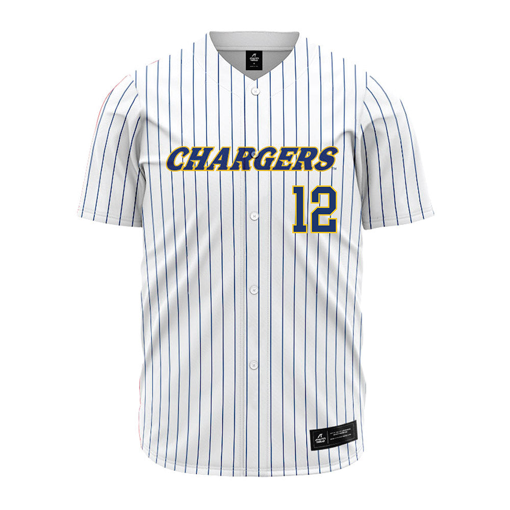 New Haven - NCAA Baseball : Cole Gibson - Pinstripe Jersey-0