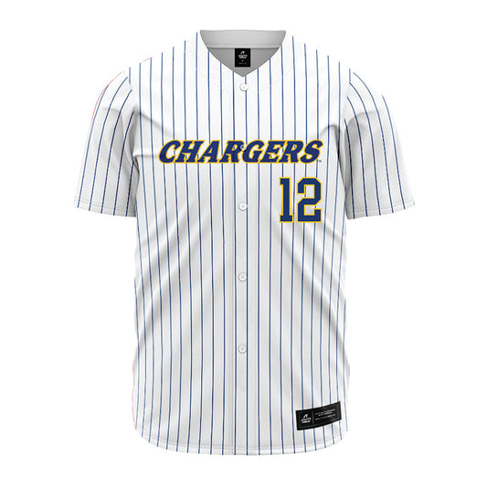 New Haven - NCAA Baseball : Cole Gibson - Pinstripe Jersey-0