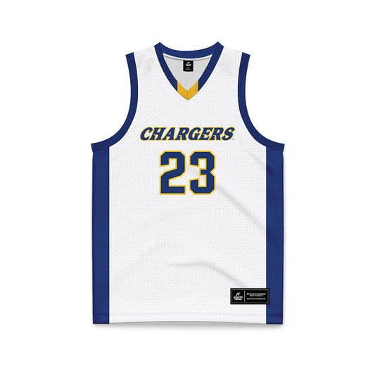 New Haven - NCAA Men's Basketball : Najimi George - White Basketball Jersey-0