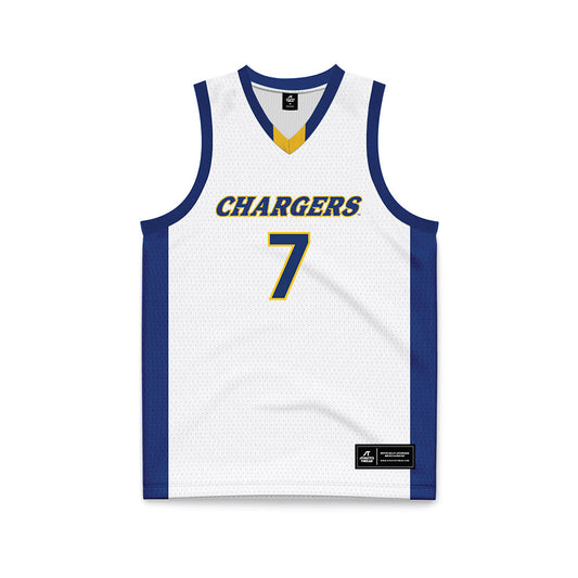 New Haven - NCAA Men's Basketball : Dior Kennedy - White Basketball Jersey-0
