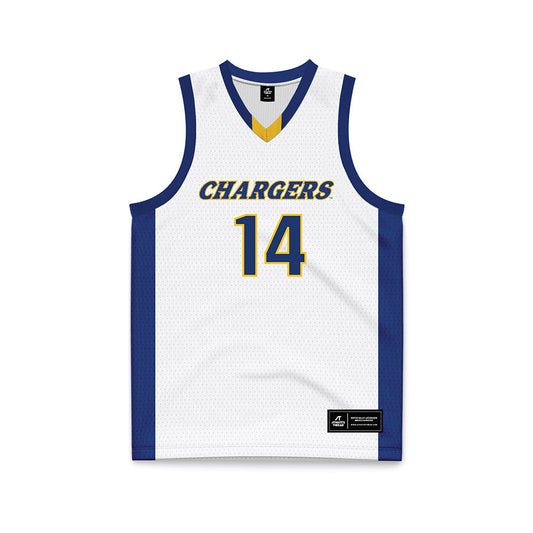 New Haven - NCAA Men's Basketball : Teshaun Steele - White Basketball Jersey-0