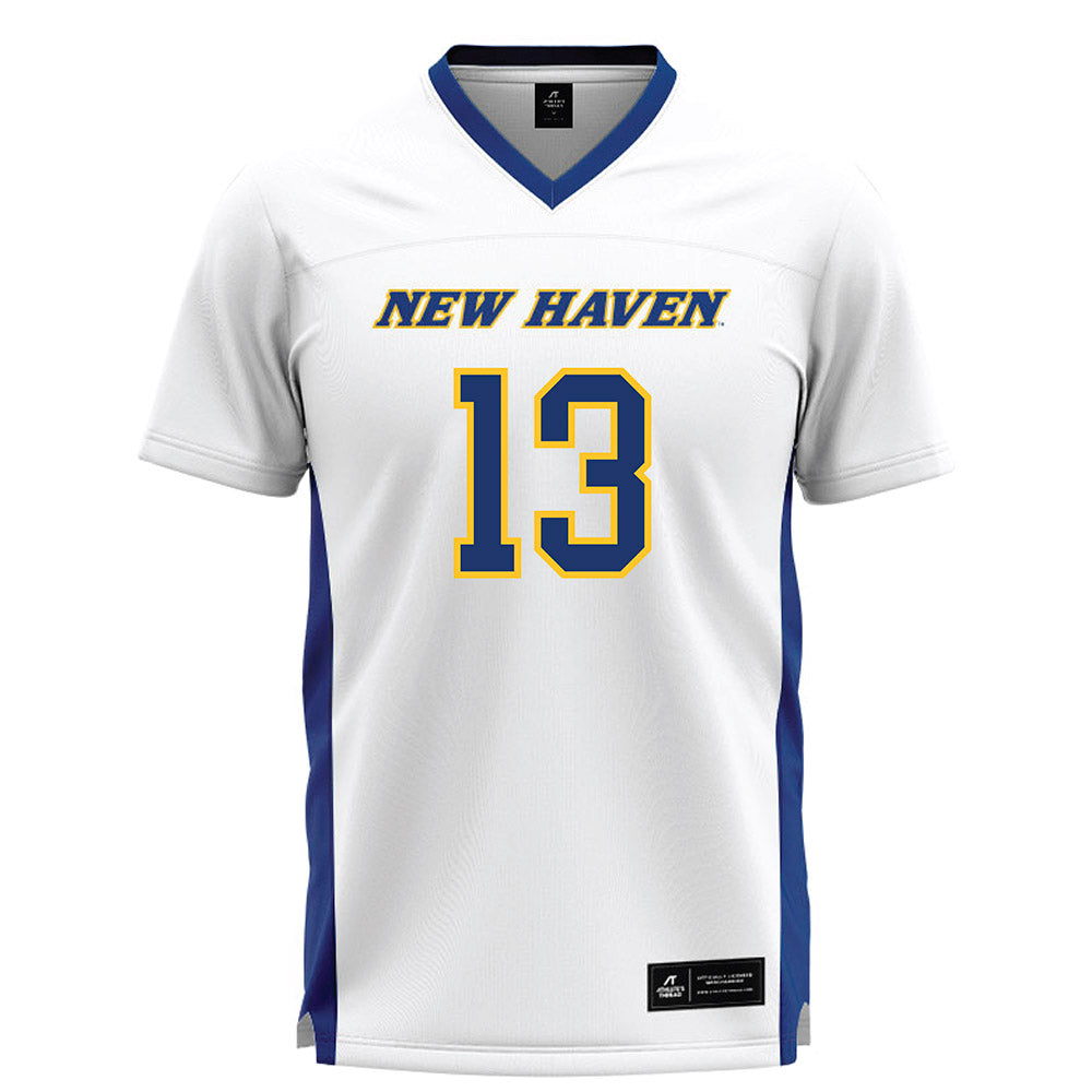 New Haven - NCAA Women's Lacrosse : Elyssa Bower - White Lacrosse Jersey -0