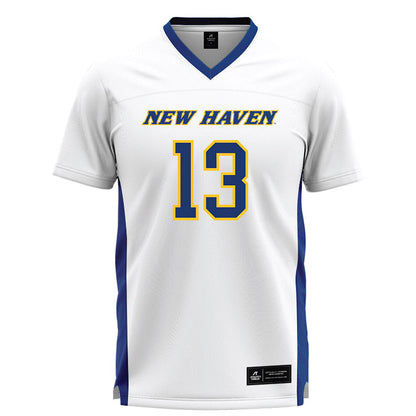 New Haven - NCAA Women's Lacrosse : Elyssa Bower - White Lacrosse Jersey -0