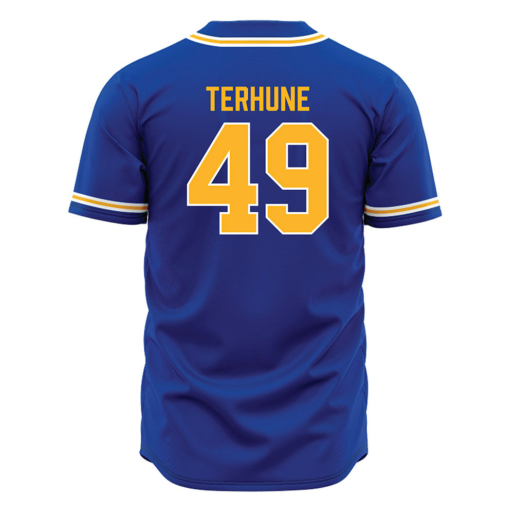 Pittsburgh - NCAA Baseball : Isaac Terhune - Blue Jersey-1