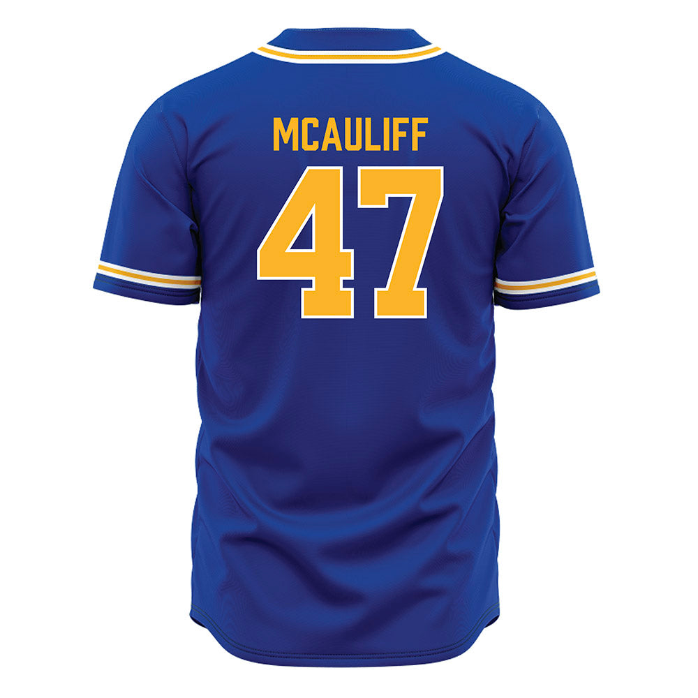 Pittsburgh - NCAA Baseball : Daniel McAuliff - Blue Jersey-1