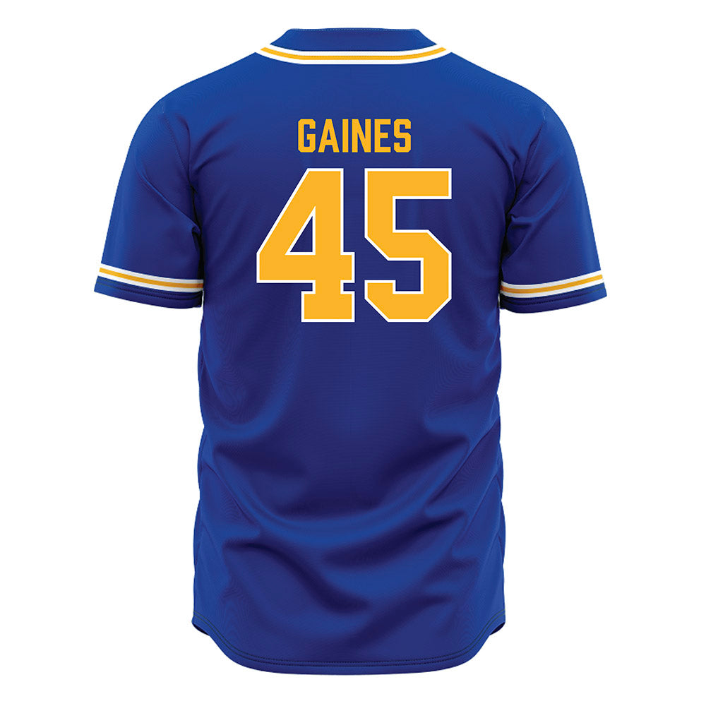 Pittsburgh - NCAA Baseball : Andrew Gaines - Blue Jersey-1