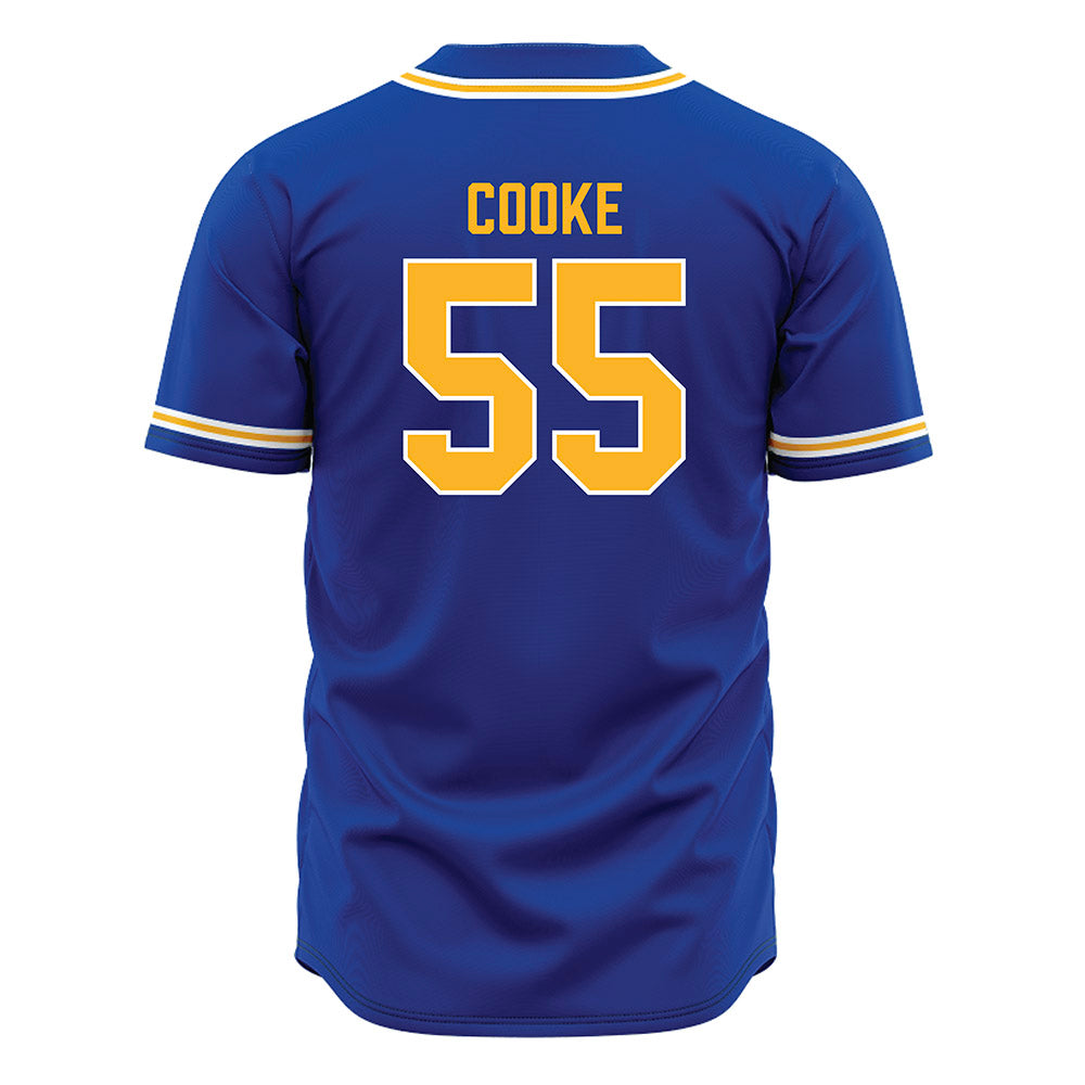 Pittsburgh - NCAA Baseball : Jackson Cooke - Blue Jersey-1