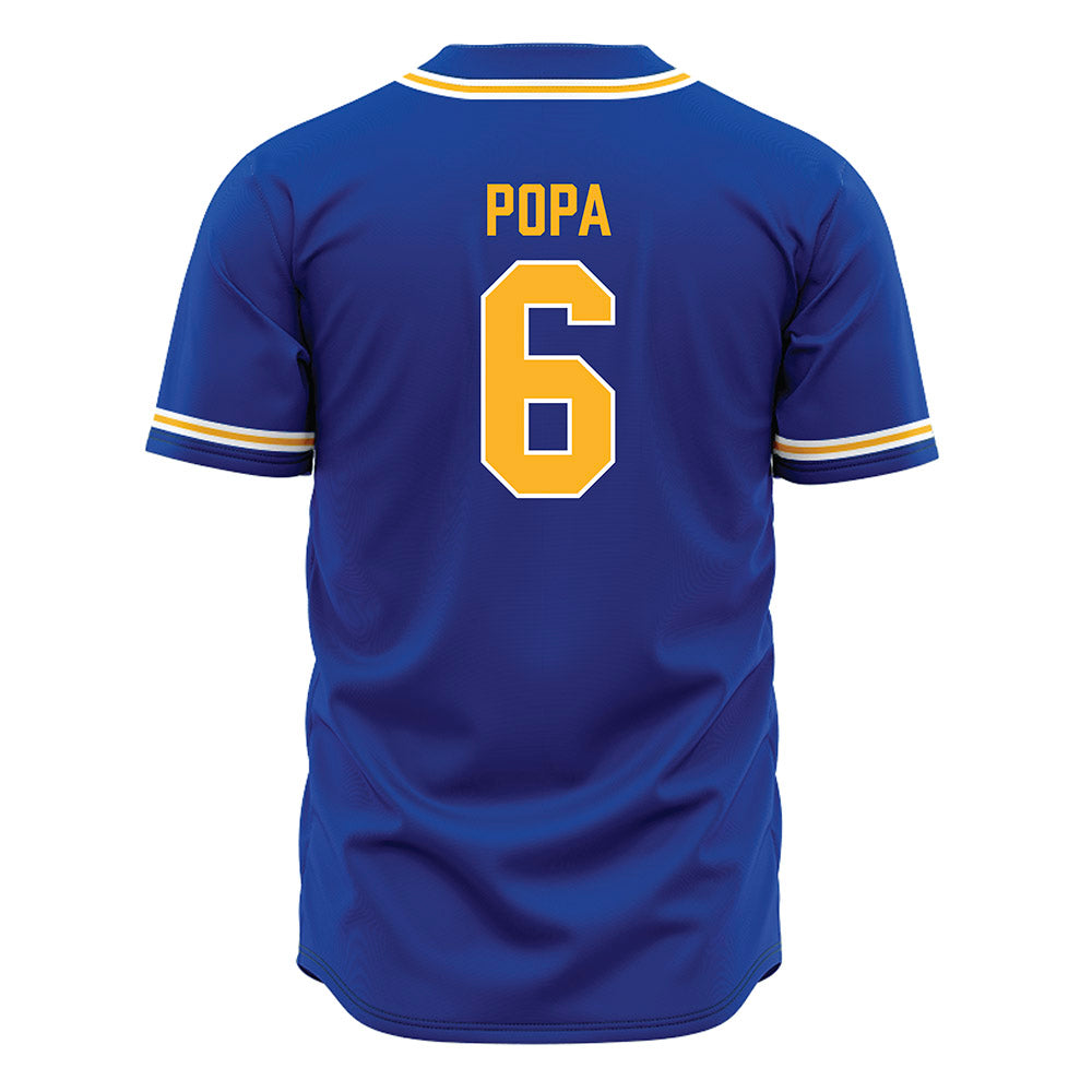 Pittsburgh - NCAA Baseball : Dom Popa - Blue Jersey-1