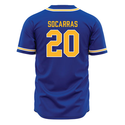 Pittsburgh - NCAA Baseball : Antonio Socarras - Blue Jersey-1