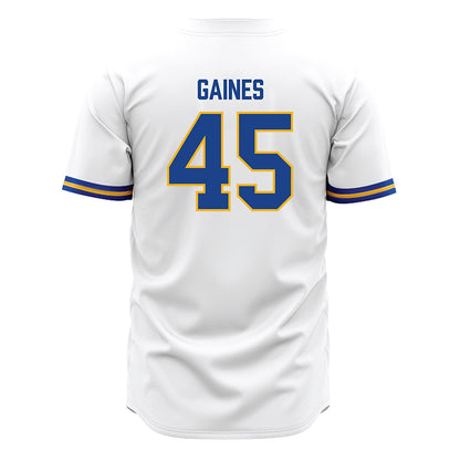 Pittsburgh - NCAA Baseball : Andrew Gaines - White Jersey-1