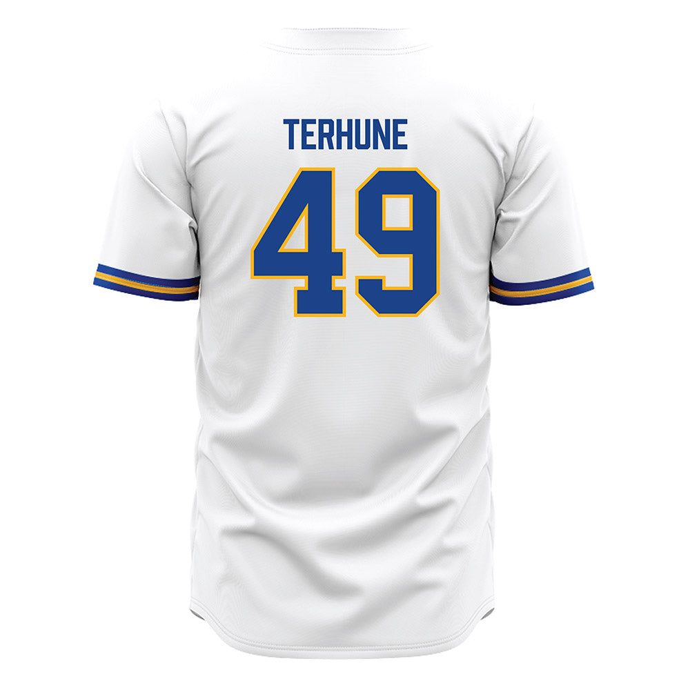 Pittsburgh - NCAA Baseball : Isaac Terhune - White Jersey-1