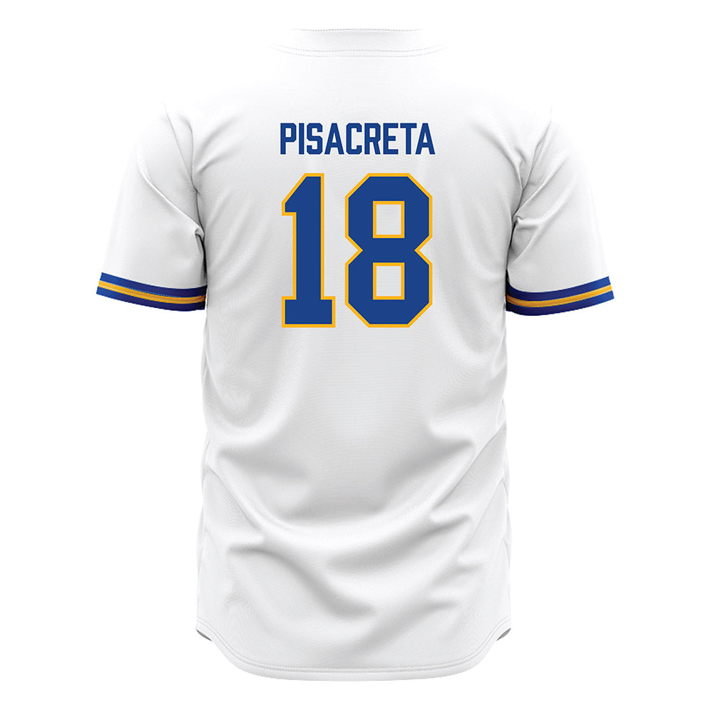 Pittsburgh - NCAA Baseball : Sebastian Pisacreta - White Jersey-1