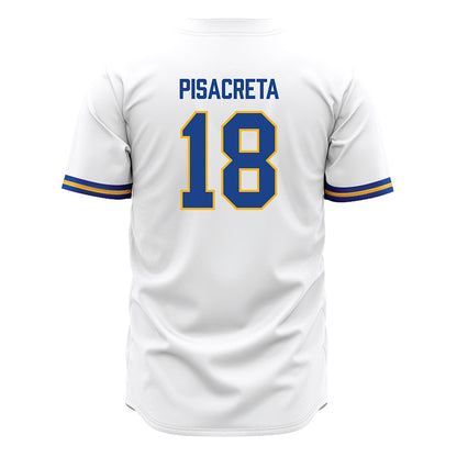 Pittsburgh - NCAA Baseball : Sebastian Pisacreta - White Jersey-1