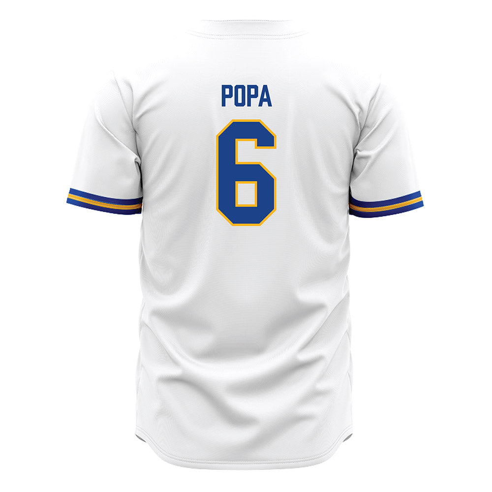 Pittsburgh - NCAA Baseball : Dom Popa - White Jersey-1