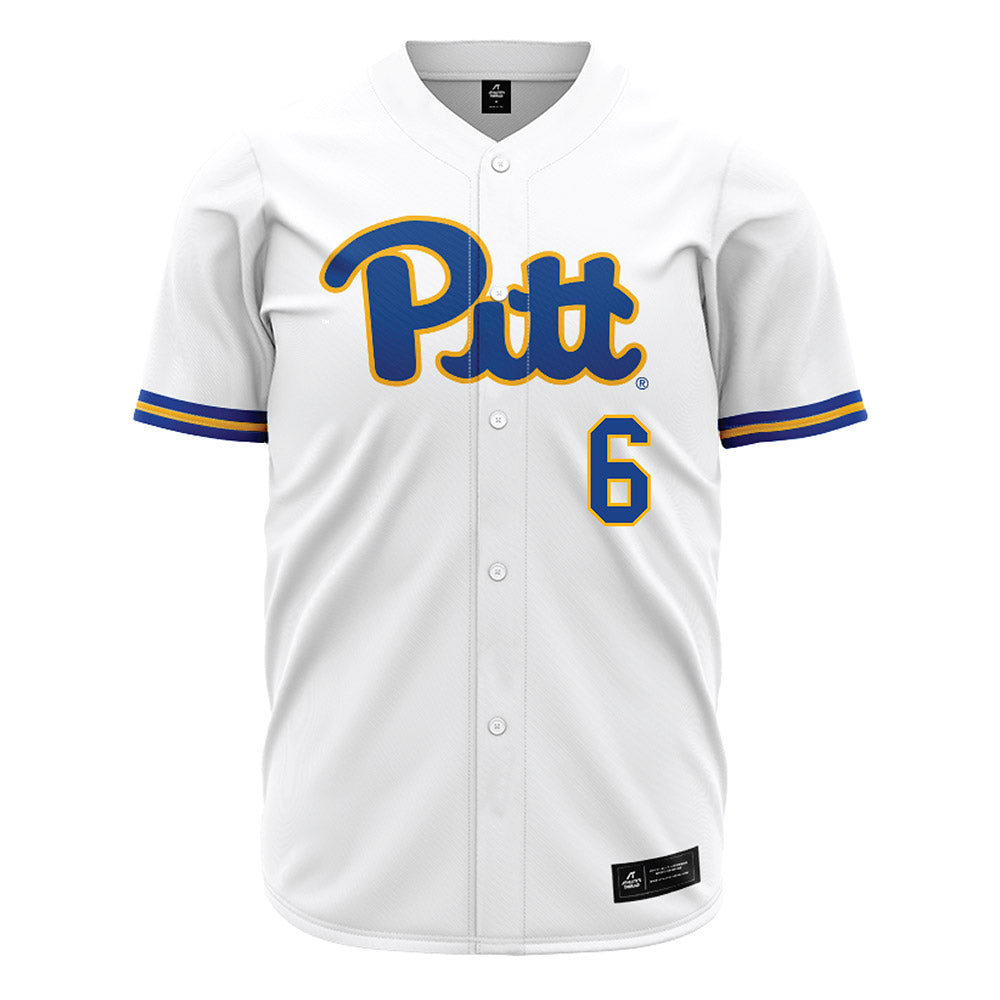 Pittsburgh - NCAA Baseball : Dom Popa - White Jersey-0