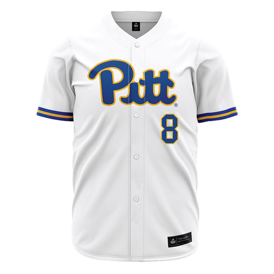 Pittsburgh - NCAA Baseball : CJ Funk - White Jersey-0