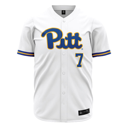 Pittsburgh - NCAA Baseball : Mason Ligenza - White Jersey-0