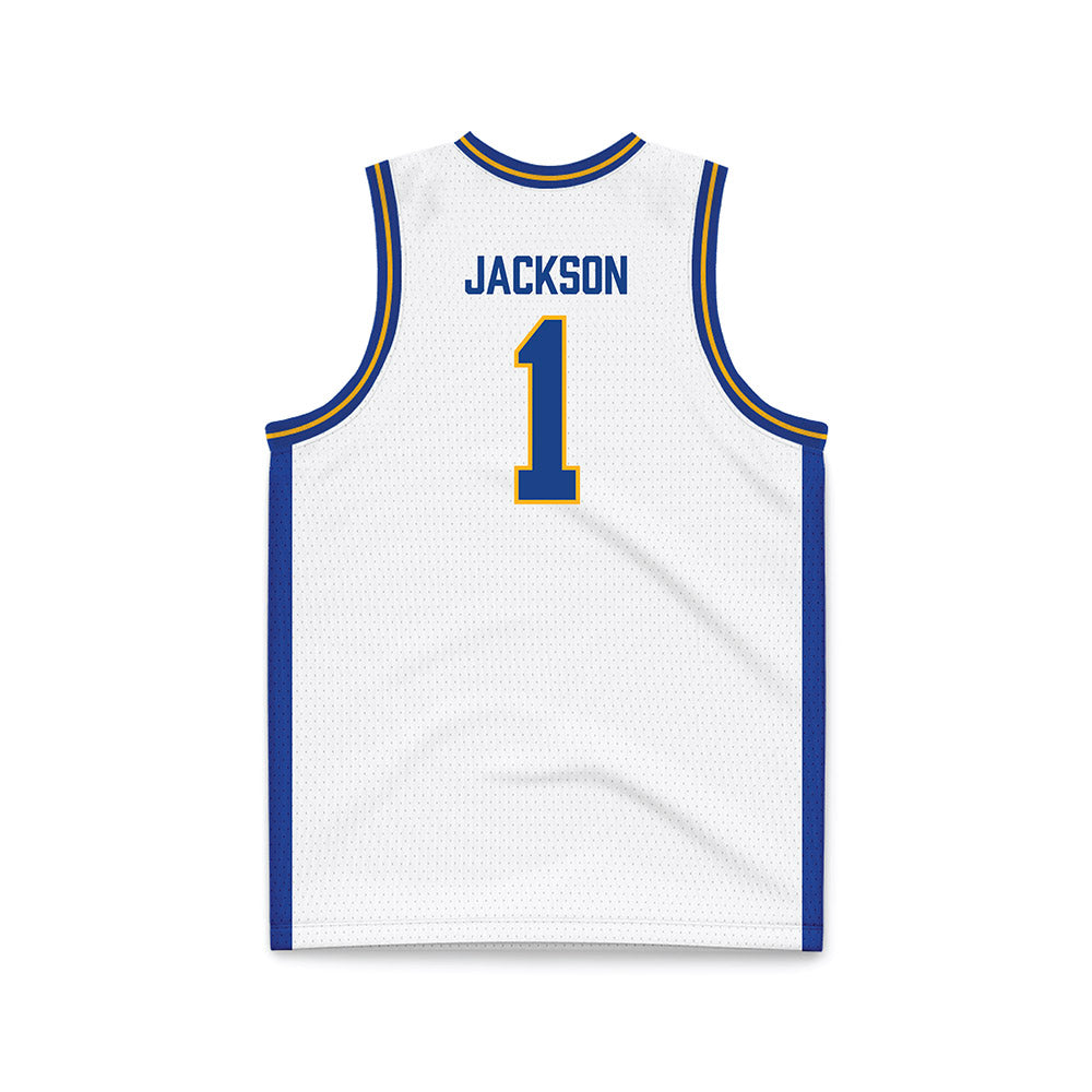 Pittsburgh - NCAA Men's Basketball : Dishon Jackson - White Basketball Jersey-1