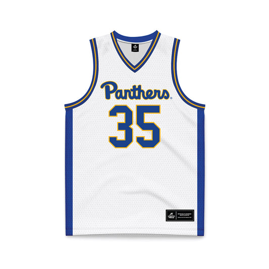 Pittsburgh - NCAA Men's Basketball : Benjamin Mayhew - White Basketball Jersey-0