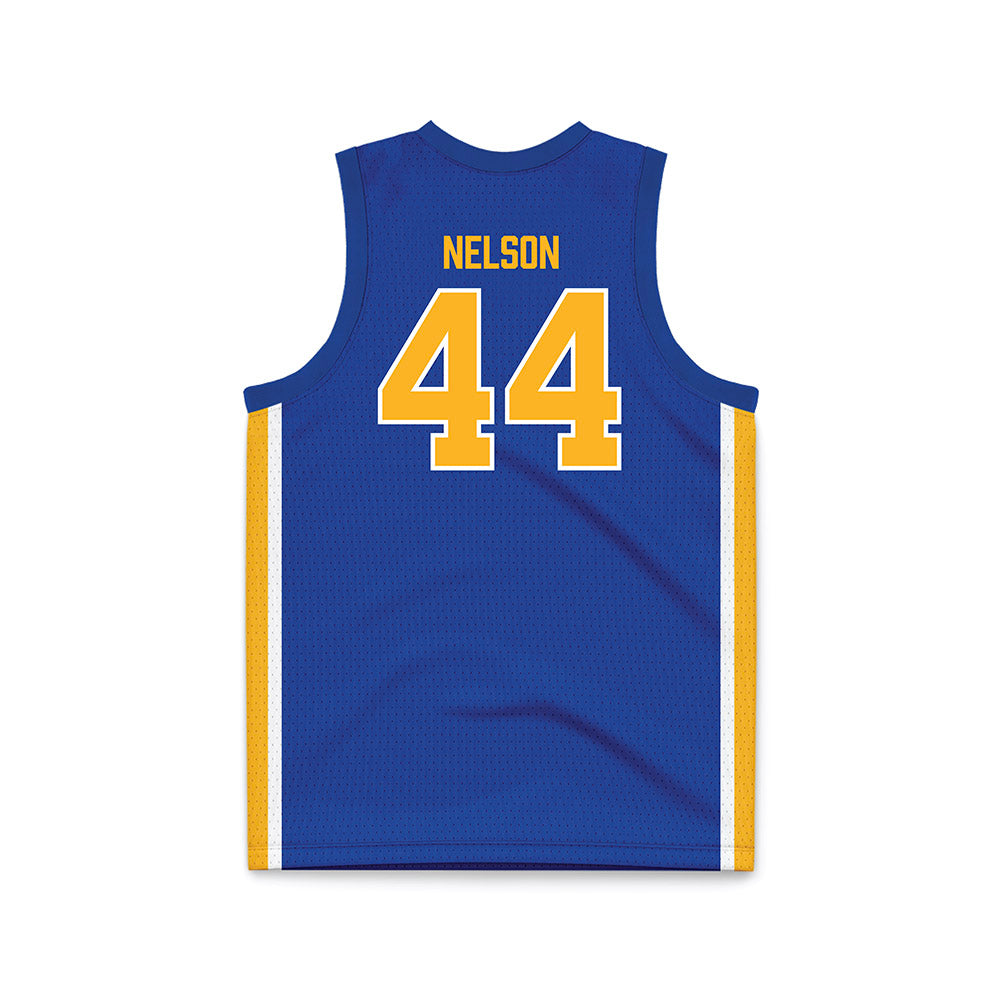 Pittsburgh - NCAA Men's Basketball : Jajuan Nelson - Blue Basketball Jersey-1