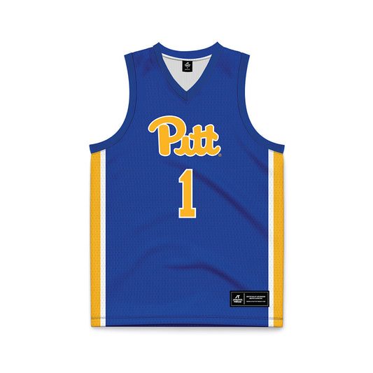 Pittsburgh - NCAA Men's Basketball : Dishon Jackson - Blue Basketball Jersey-0