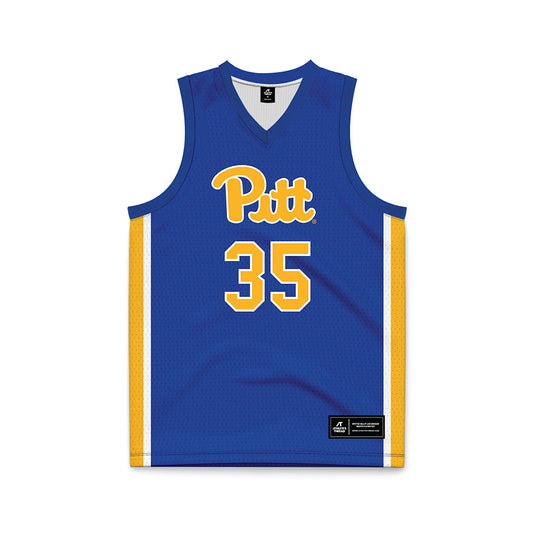 Pittsburgh - NCAA Men's Basketball : Benjamin Mayhew - Blue Basketball Jersey-0