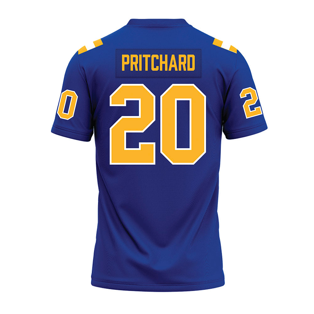 Pittsburgh - NCAA Football : Davion Pritchard - Blue Premium Football Jersey-1