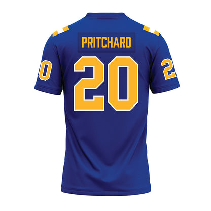 Pittsburgh - NCAA Football : Davion Pritchard - Blue Premium Football Jersey-1