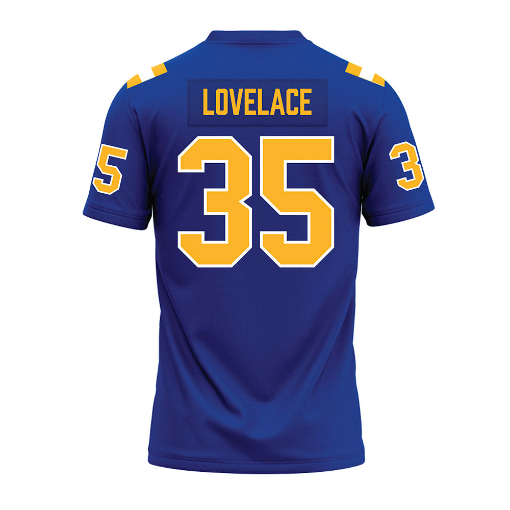Pittsburgh - NCAA Football : Braylan Lovelace - Blue Premium Football Jersey-1