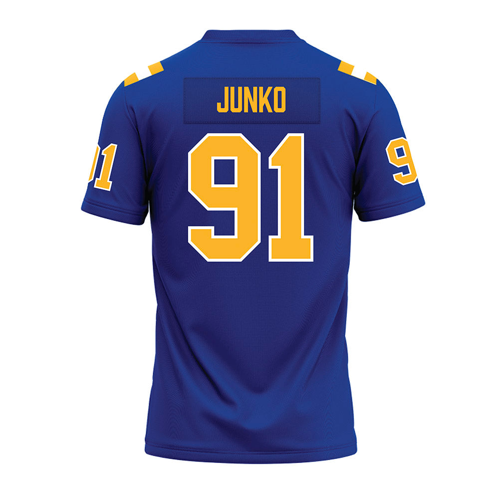 Pittsburgh - NCAA Football : Caleb Junko - Blue Premium Football Jersey-1