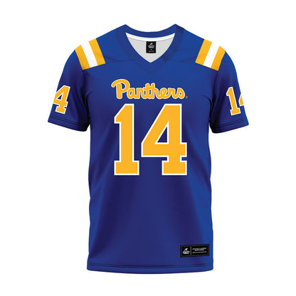 Pittsburgh - NCAA Football : Joshua Guerrier - Blue Premium Football Jersey-0