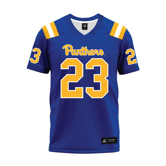Pittsburgh - NCAA Football : Kavir Bains - Blue Premium Football Jersey-0