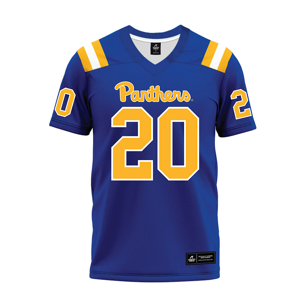 Pittsburgh - NCAA Football : Davion Pritchard - Blue Premium Football Jersey-0