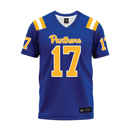 Pittsburgh - NCAA Football : Cole Woodson - Blue Premium Football Jersey-0